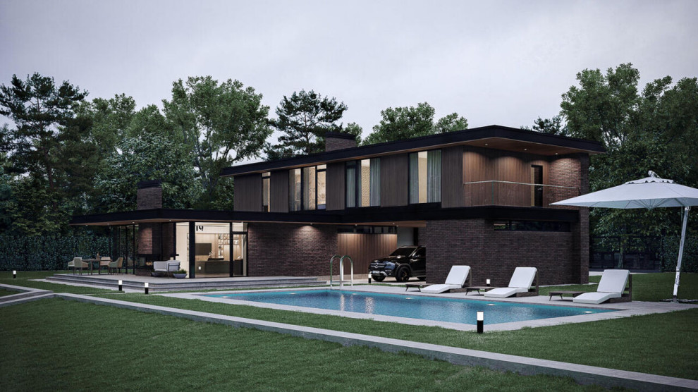 Проект с плоской кровлей 322 м2