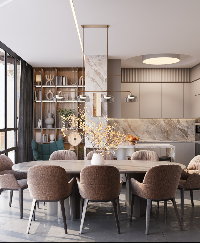 кухня гостинная мрамор