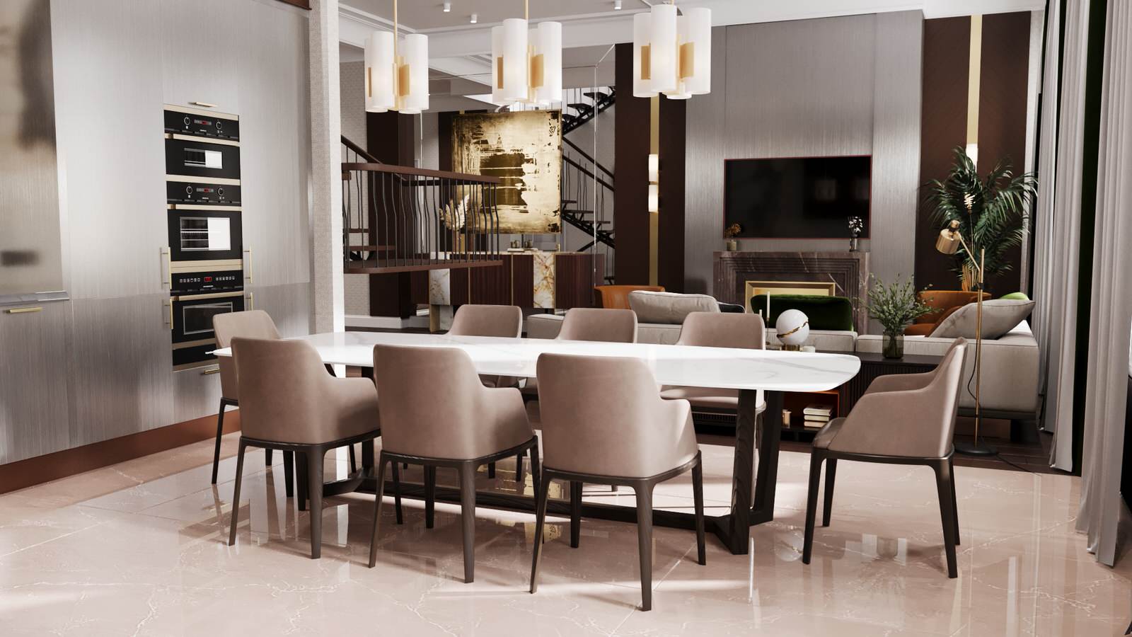 Дизайн интерьера квартиры в ЖК «Mon Cher», 190 м2