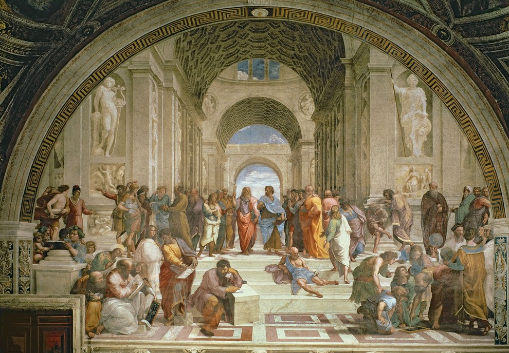 School Of Athens Painted Wall Mural, 142" x 96"