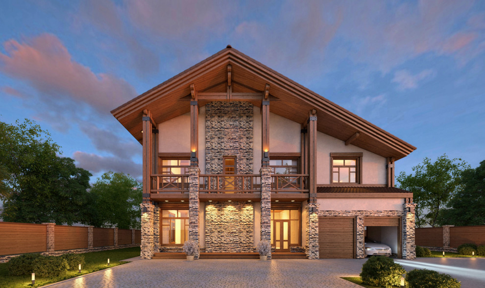 Дизайн фасада КОТТЕДЖА на Чусовском тракте