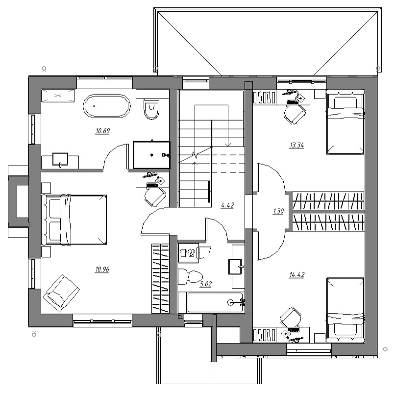 Небольшой двухэтажный дом в стиле Тюдор