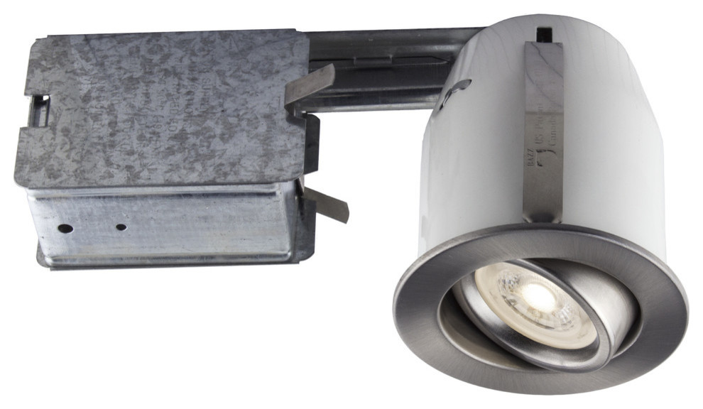 3" Brushed Chrome Recessed LED Lighting Kit With GU10 Bulb Included