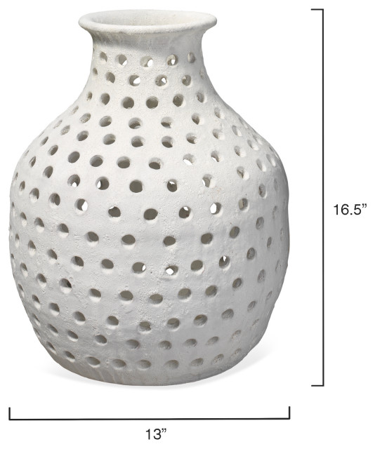 Picture of Small Porous Vase, Matte White Ceramic - Contemporary - Vases - by ...