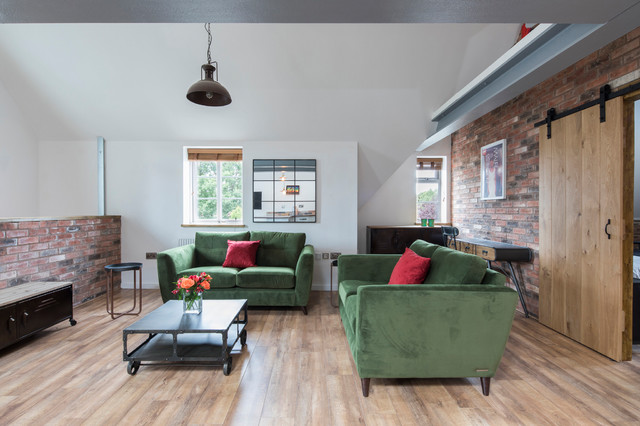 Industrial Themed Aparment Industrial Living Room West