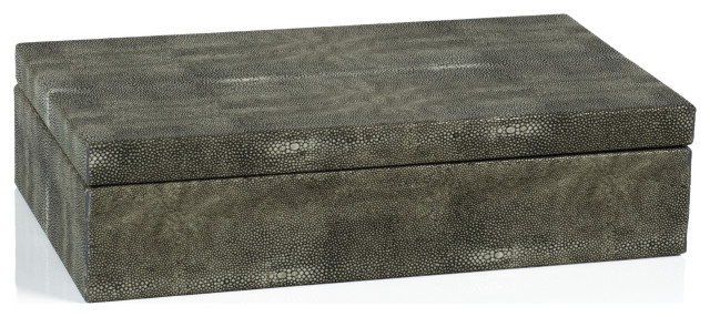 Bari Faux Shagreen Leather Decorative Box - Contemporary - Decorative Boxes  - by Zodax | Houzz