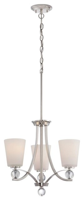 Connie 3 Light Chandelier With Satin White Glass