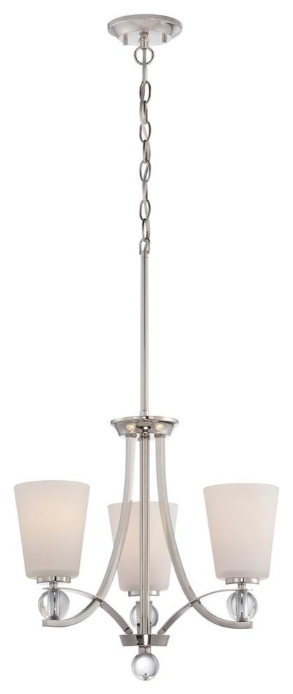 Connie 3 Light Chandelier With Satin White Glass