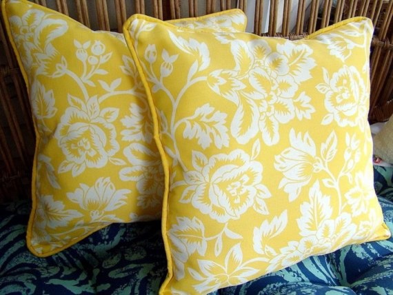 Lemon Yellow Outdoor Pillows