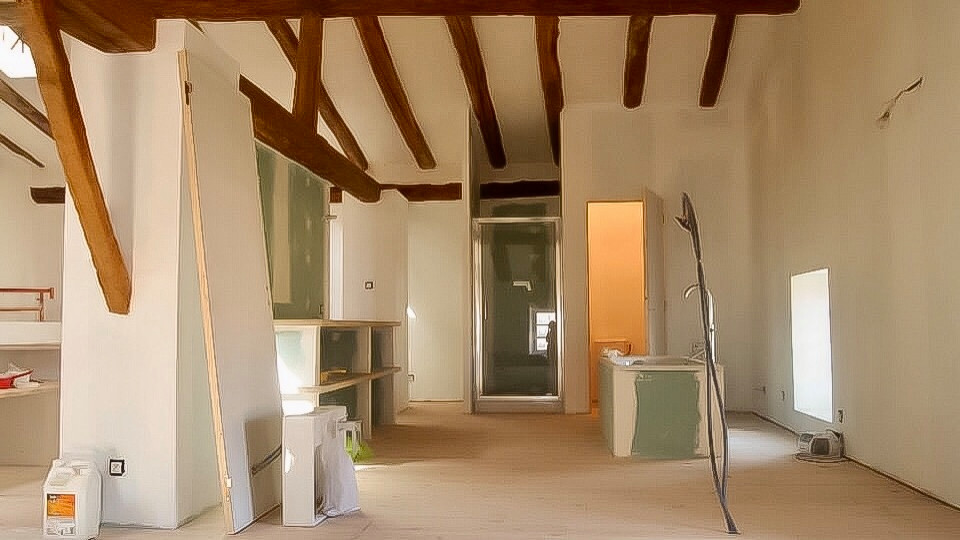 Salon de bain pendant les travaux