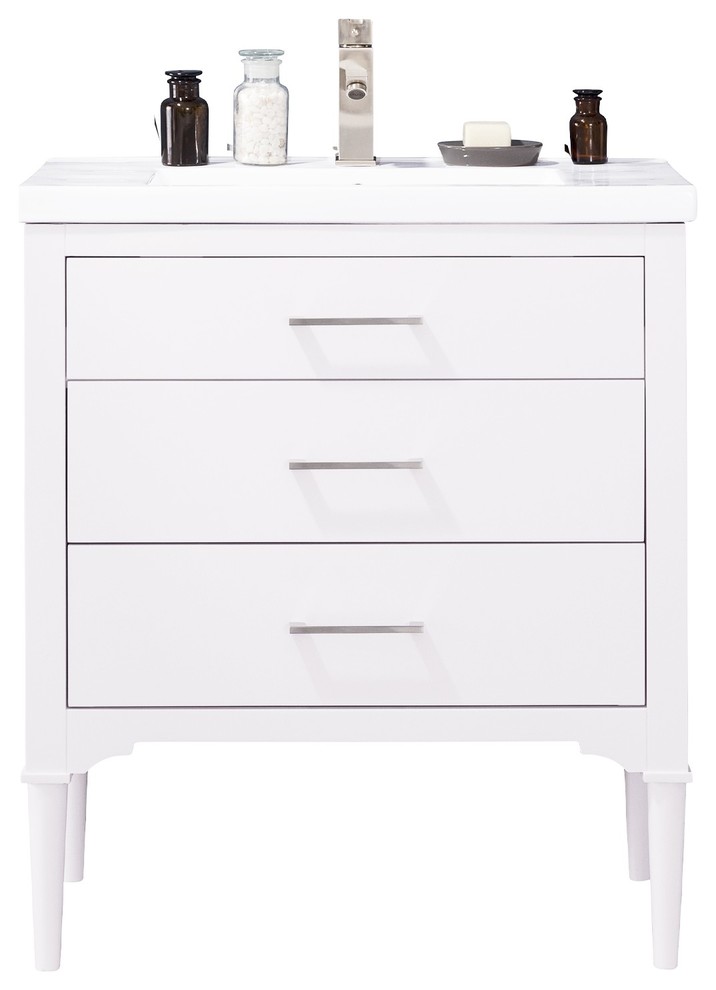 Mason 30 Single Sink Vanity Midcentury Bathroom Vanities And Consoles By Design Element Houzz Mason 30 Single Sink Vanity, Design Element Mason 24 Inch Single Sink Bathroom Vanity In Blue
