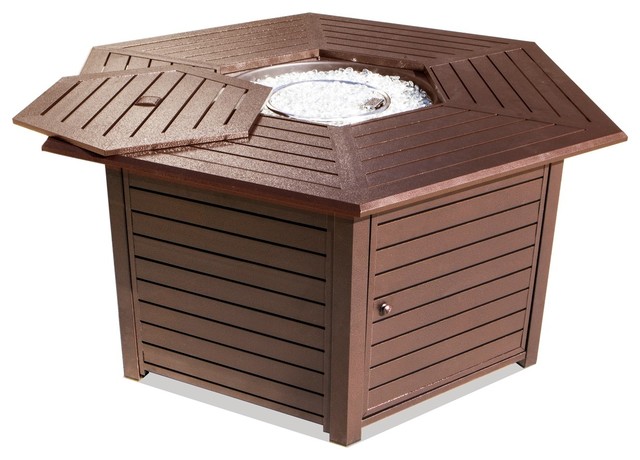 Hexagon Patio Fire Pit Table 42000 Btu Propane Gas