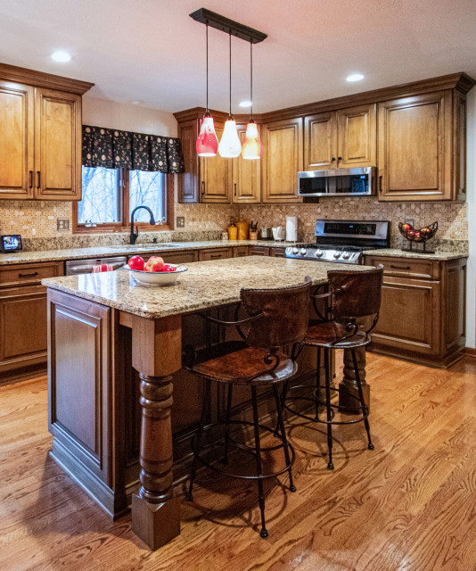 Refaced Raised Panel Ceiling Height Cabinets with Crown Molding traditional-kitchen