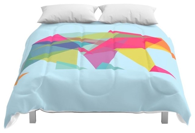 Fractal Bear - Neon Colorways Comforters - King: 104  x 88