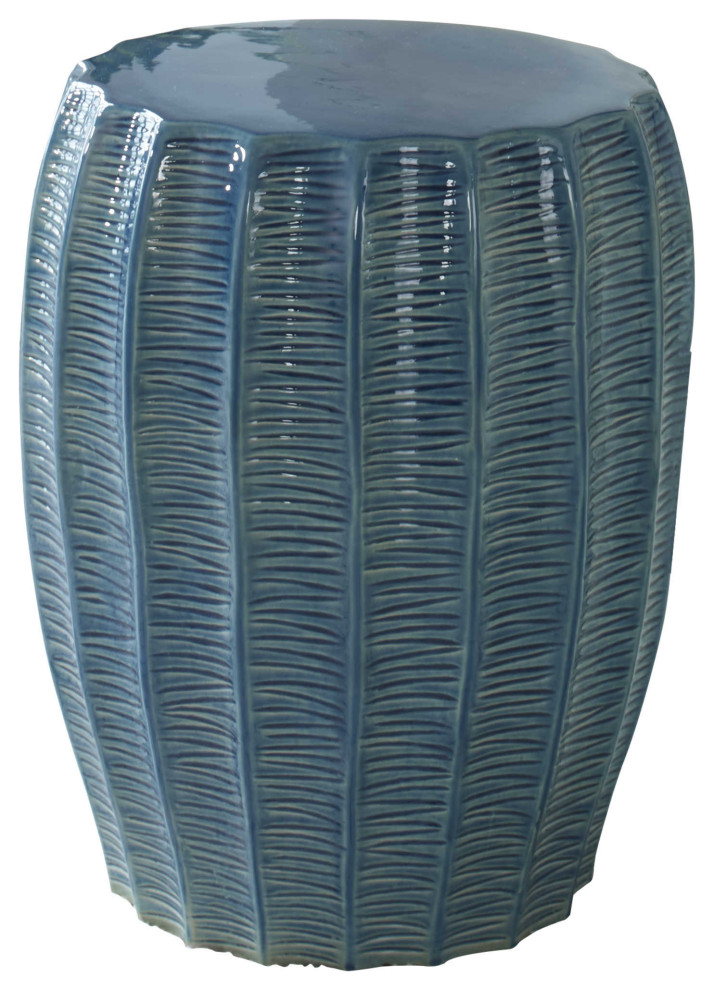 Harbor Aque Blue Garden Stool Contemporary Accent And Garden Stools