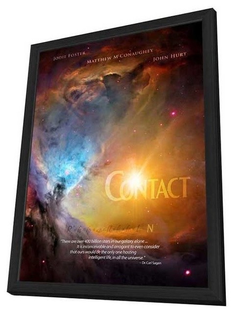 Contact 11 x 17 Movie Poster - Style C - in Deluxe Wood Frame