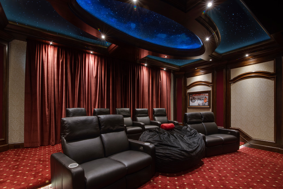 This is an example of a traditional home theatre in Orlando.
