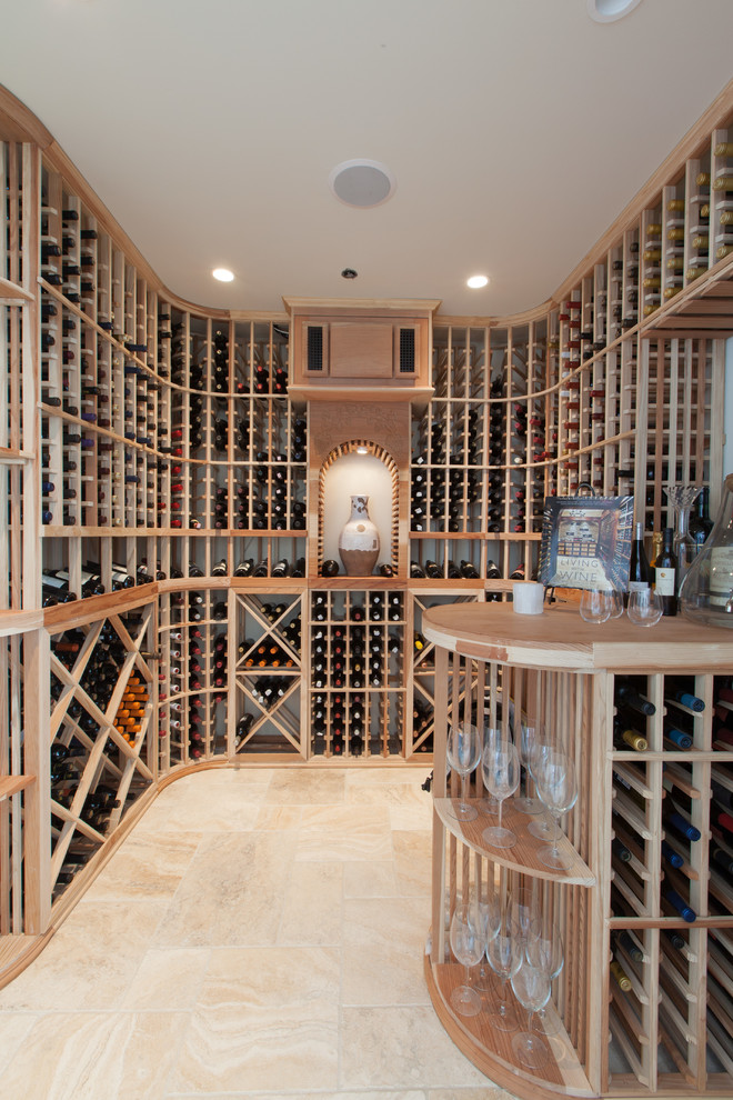 Inspiration for a beach style wine cellar in Orange County.