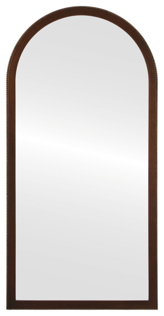 Vienne Framed Full Length Mirror, Crescent Cathedral, 23.4"x47.4", Sunset Gold