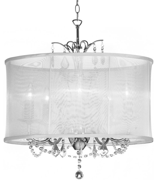 Dainolite 5 Light Maple Droplets Crystal Chandelier Contemporary Silvia 5 Light Crystal Chandelier White