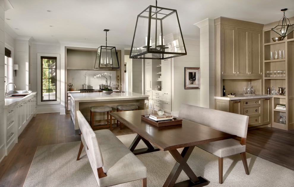 Example of a transitional kitchen design in Chicago