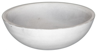 Modern Concrete Small Round Bathroom Vessel Sink, 14 Inch, Choice of ...