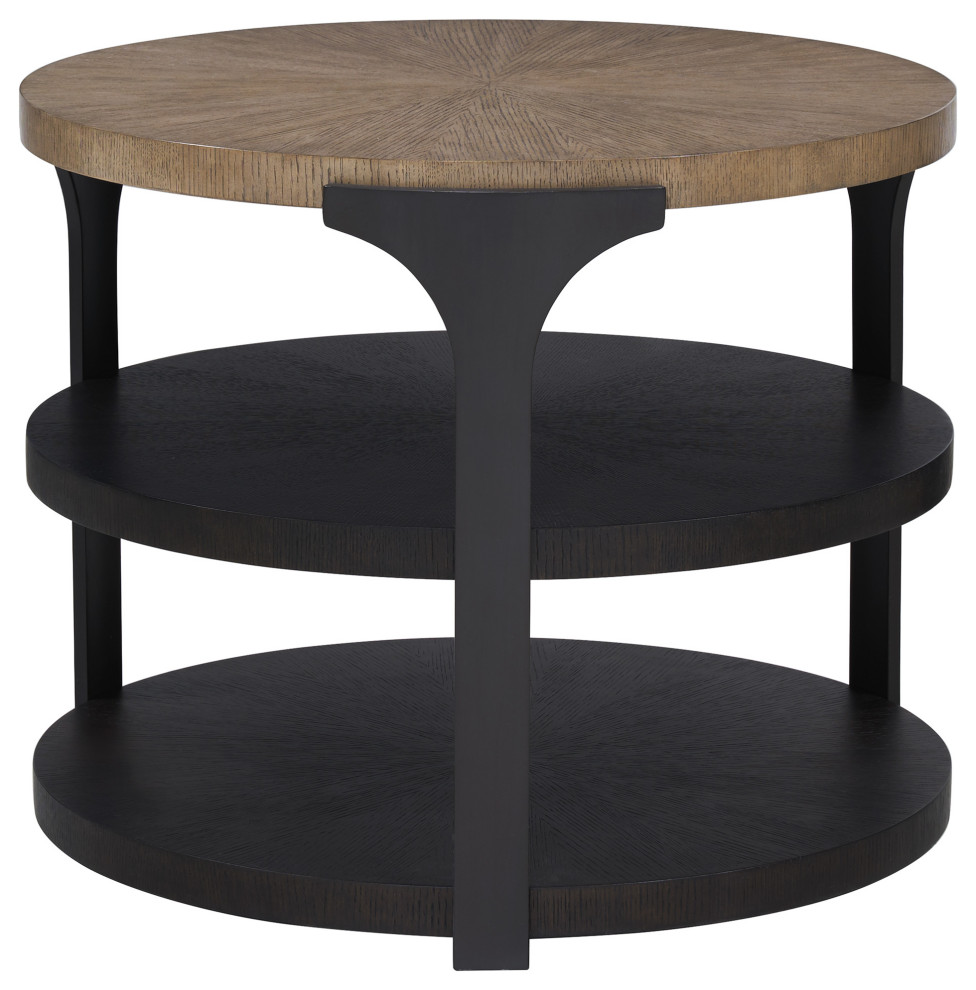 Kenya Round End Table Industrial Side Tables And End Tables by