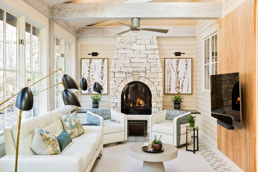 Inspiration for a farmhouse sunroom remodel in Raleigh