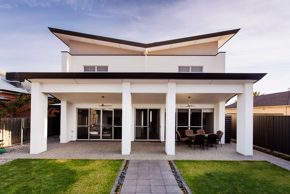 Design ideas for a contemporary backyard verandah in Adelaide with concrete slab.