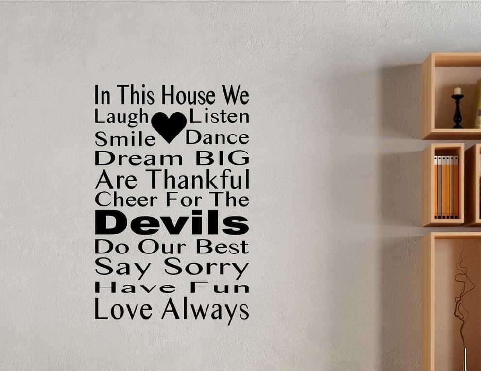 In This House We Cheer For The Devils, Wall Decor Stickers