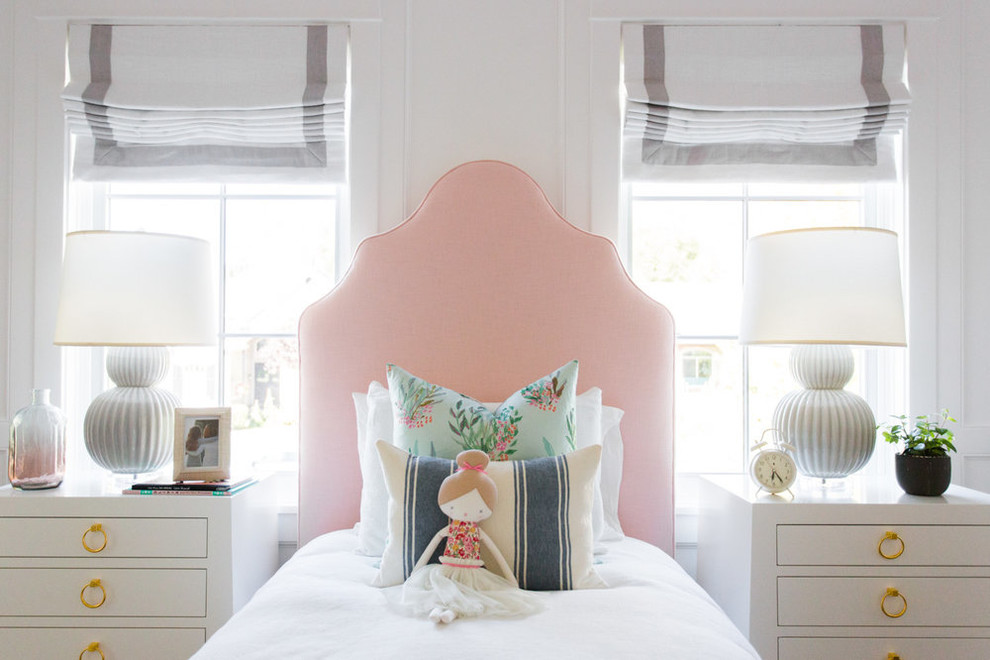 This is an example of a mid-sized beach style kids' bedroom for girls in Salt Lake City.