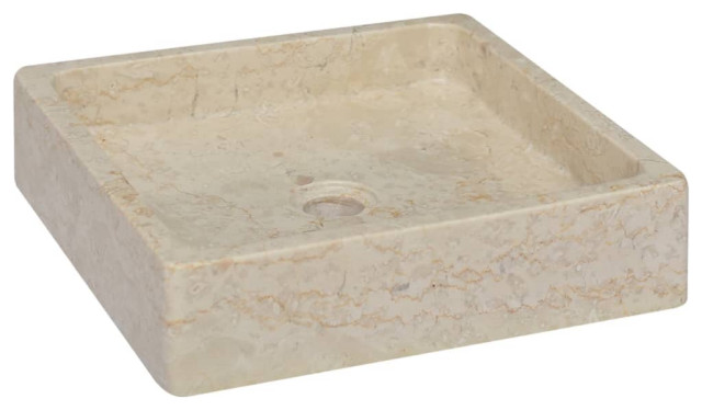 Handmade Gray Marble Bathroom Sink - Compact & Elegant Basin For Vanity - Durable Natural Stone
