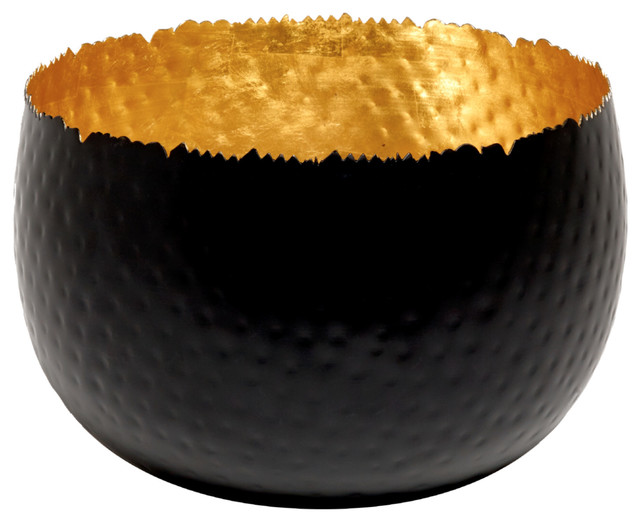 Dune Extra Large Bowl In Black Gold Contemporary Decorative