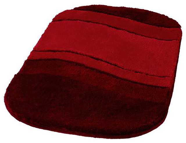 Wine Red Unique Oval Non Slip Washable Bathroom Rug Siesta Large