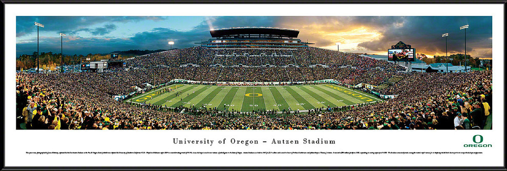 Oregon University Of Football Contemporary Prints And Posters By Blakeway Panoramas Inc