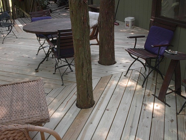 Pressure Treated Deck Complete. american-traditional-terrace