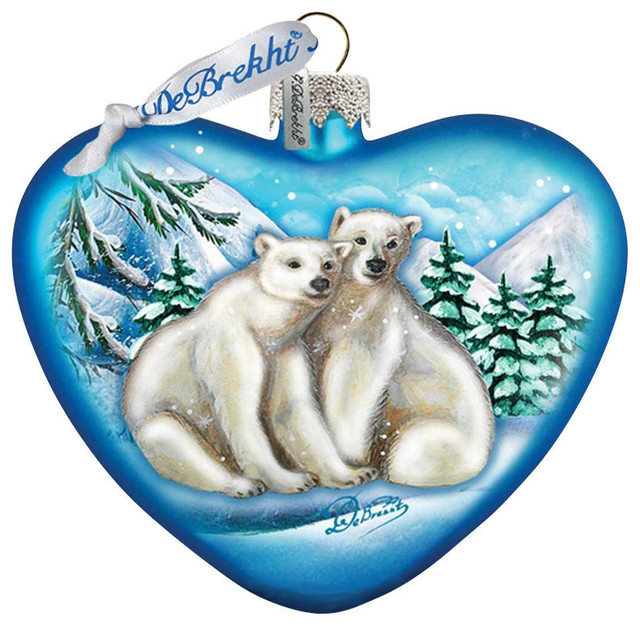 Hand Painted Glass Ornament Black Bear Cub