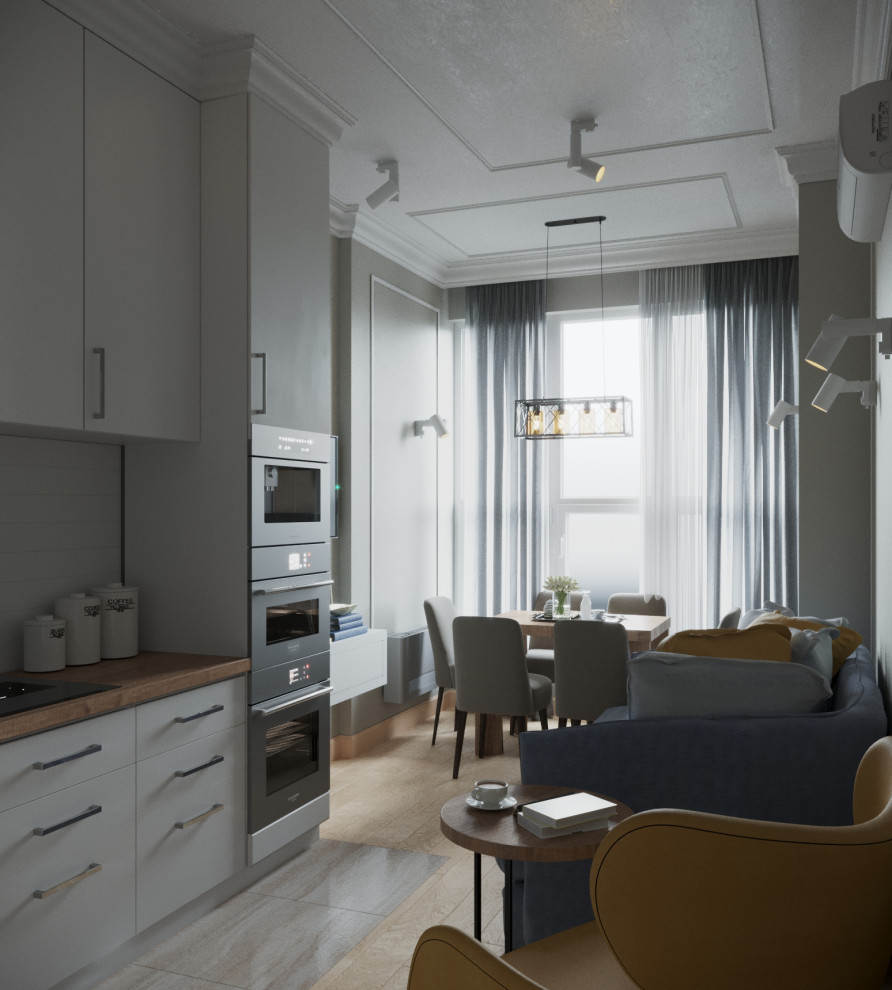 4-к квартира в Москве в пастельных тонах современной классики