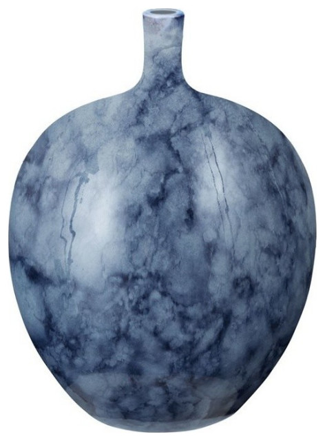Blue Midnight Marble Bottle, Small