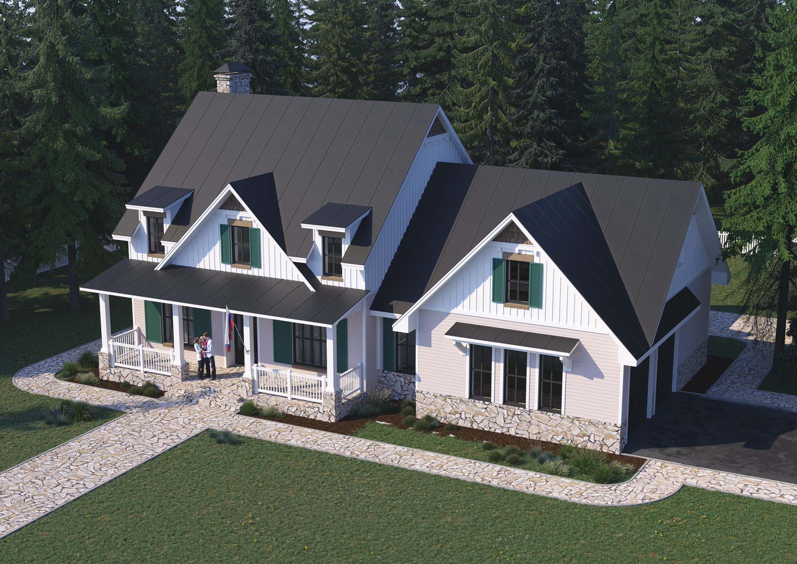 Проект 2-этажного 7-комнатного жилого дома