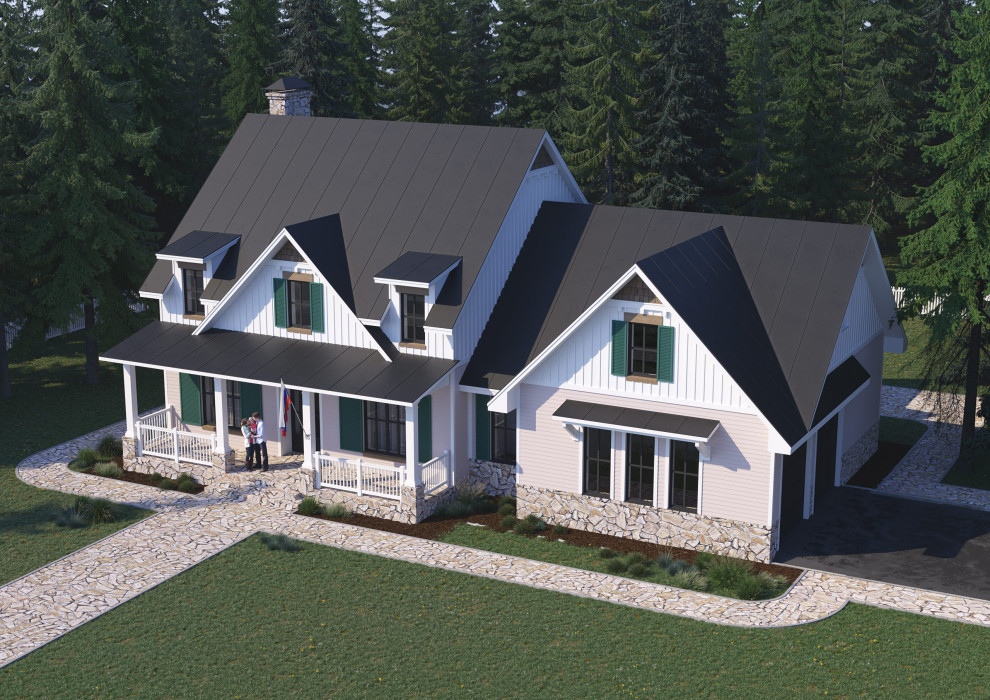 Проект 2-этажного 7-комнатного жилого дома