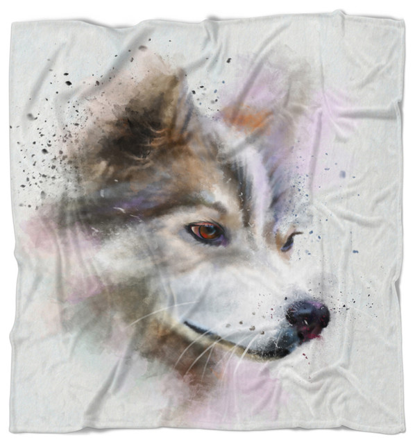 Cute Brown Dog Watercolor Animal Throw Blanket 59 X71