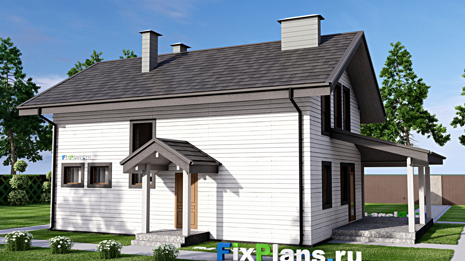 Проект дома с мансардой 11х15 м S159м2 F-15164