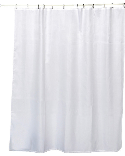 Honeycomb Fabric Shower Curtain Polyester White Contemporary Honeycomb Fabric Shower Curtain Polyester White Contemporary Curtains By Evideco