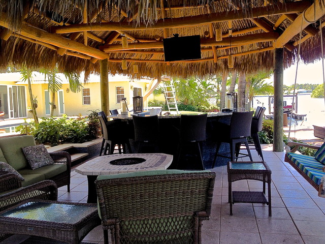 Tiki Hut Outdoor Kitchen And Landscaping Tropical Miami By