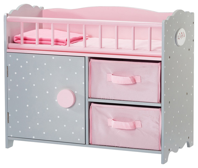 Polka Dot Princess Baby Doll Crib Cabinet And Cubby Contemporary Polka Dot Princess Baby Doll Crib Cabinet And Cubby