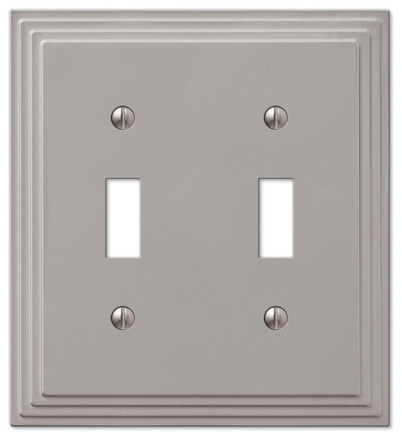 Steps Cast 2-Toggle Wall Plate, Satin Nickel