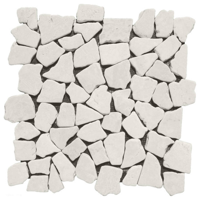 White Flat Stone Mosaic Tile
