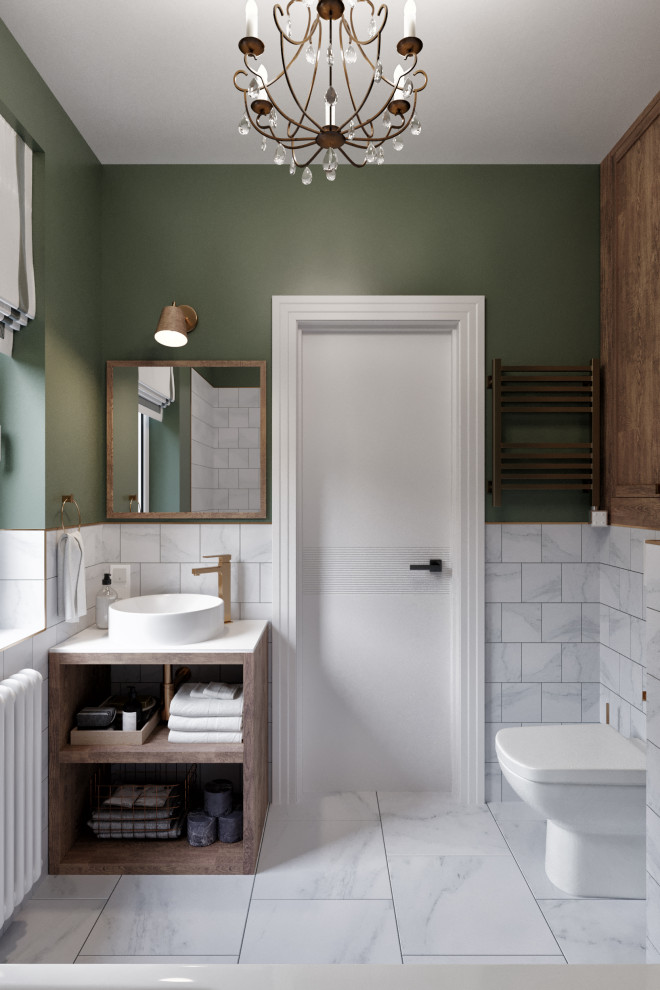 Дизайн квартиры в современном стиле. Цветные акценты и библиотека в 90 м. кв.