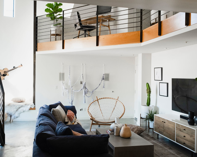 Electric beach-style-living-room